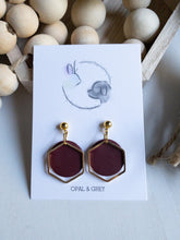 Load image into Gallery viewer, Hexagon Dangle Cabernet
