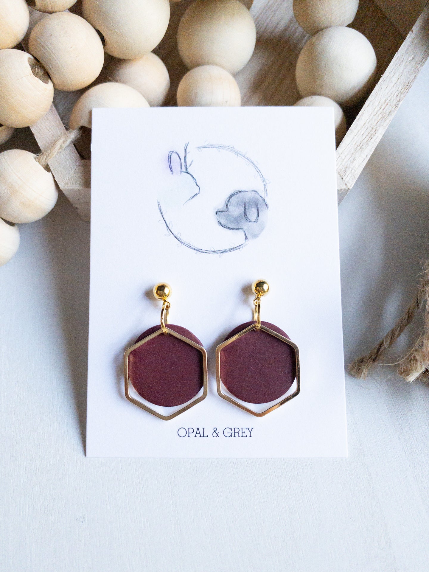 Hexagon Dangle Cabernet