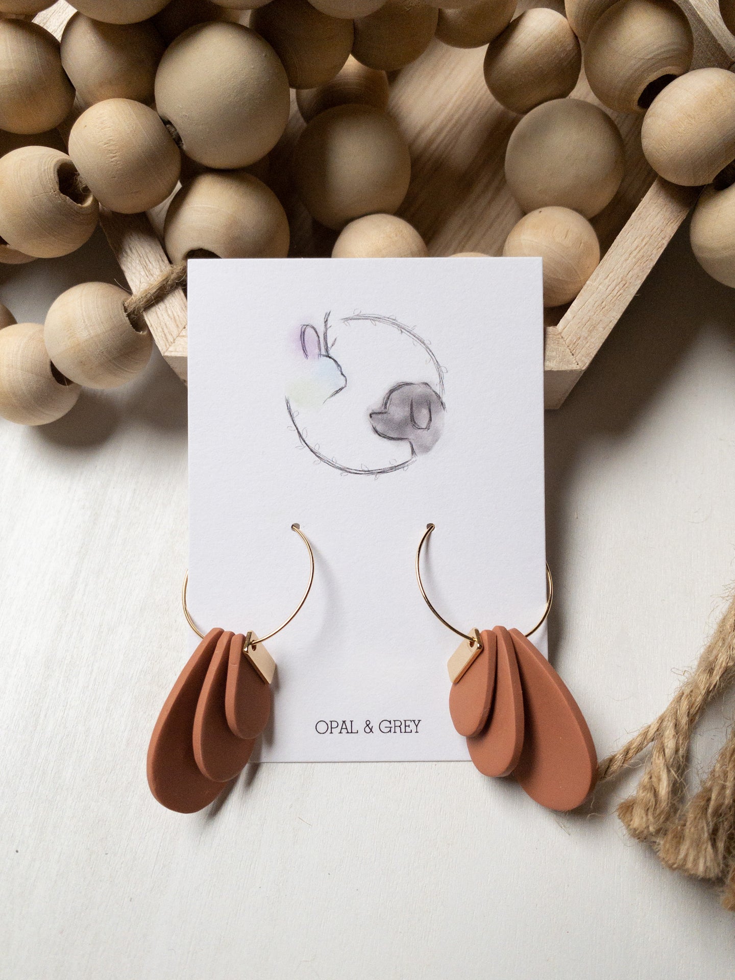 Teardrop Hoop Muted Orange