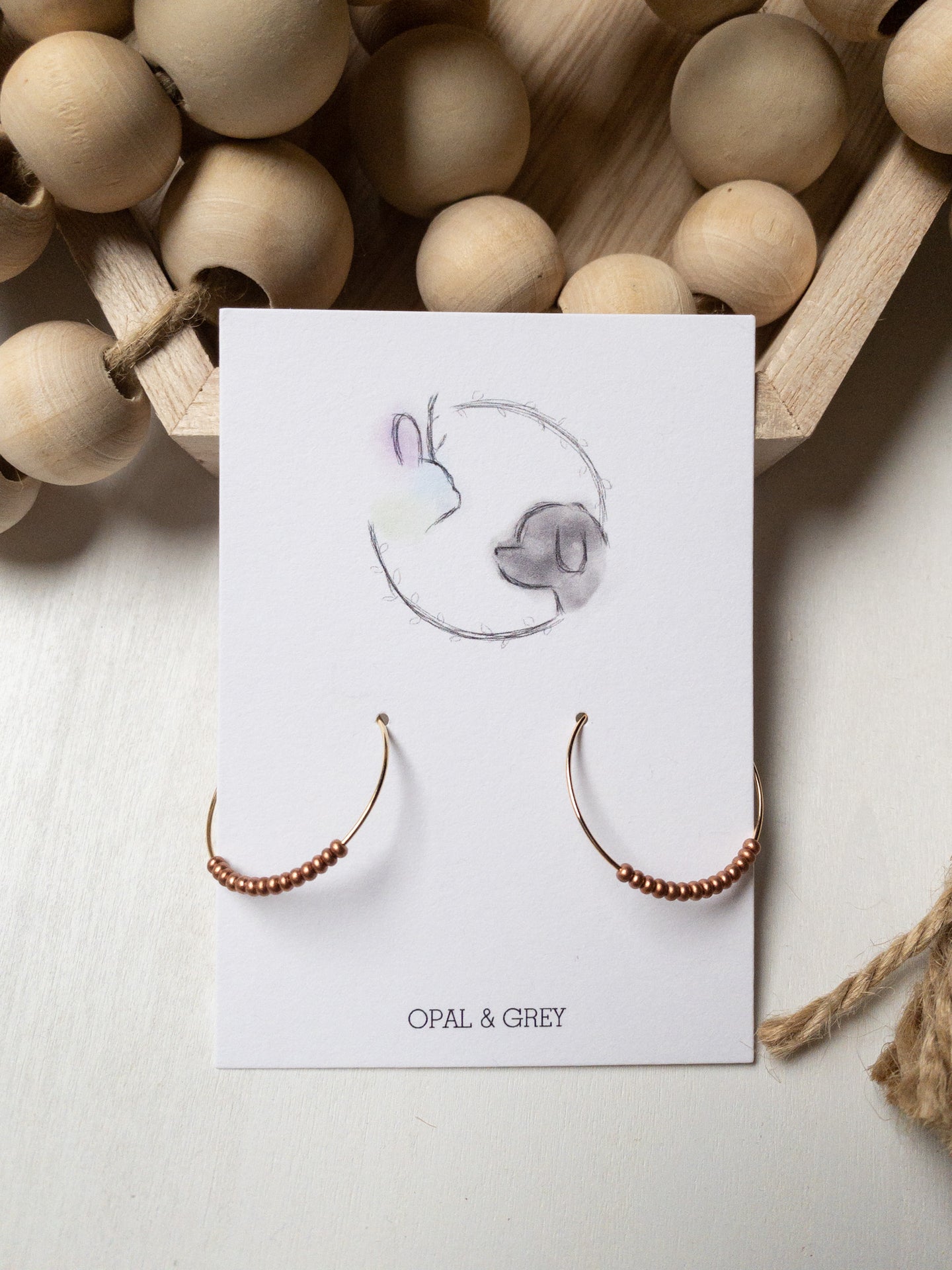 Hoops with Copper Beads