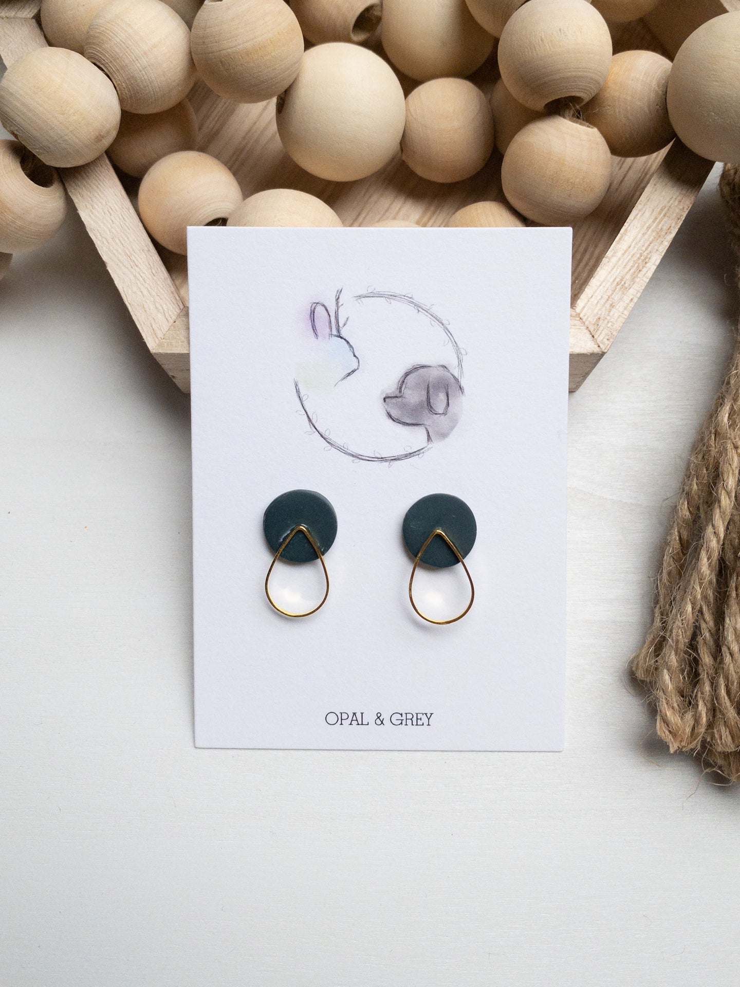 Teardrop Stud Navy Teal